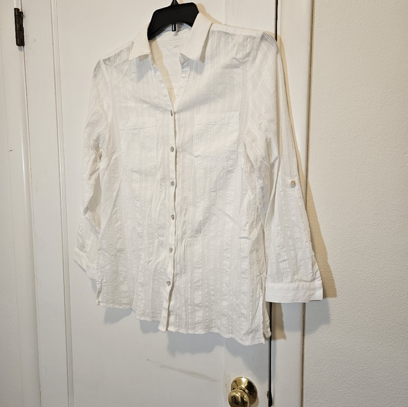 White button down blouse - Picture 1 of 6